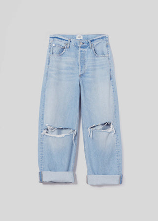 Ayla Baggy Cuffed Crop in Pagoda