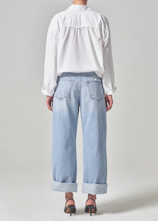 Ayla Baggy Cuffed Crop in Pagoda