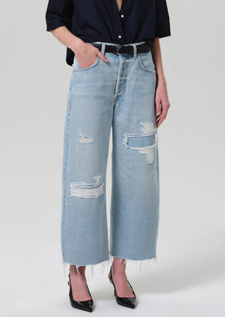 Ayla Raw Hem Crop in Vaquero