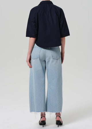 Ayla Raw Hem Crop in Vaquero