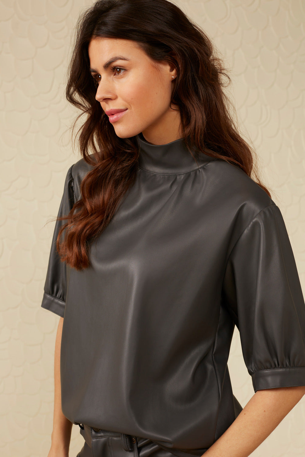 Faux Leather Top