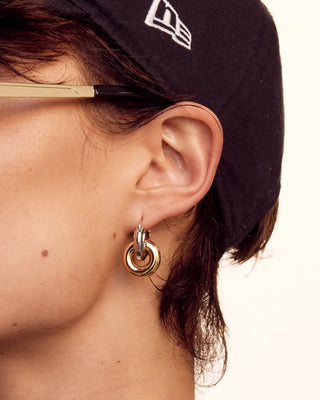 Two-tone Interlock Hoops - Gold