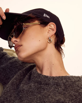 Two-tone Interlock Hoops - Gold