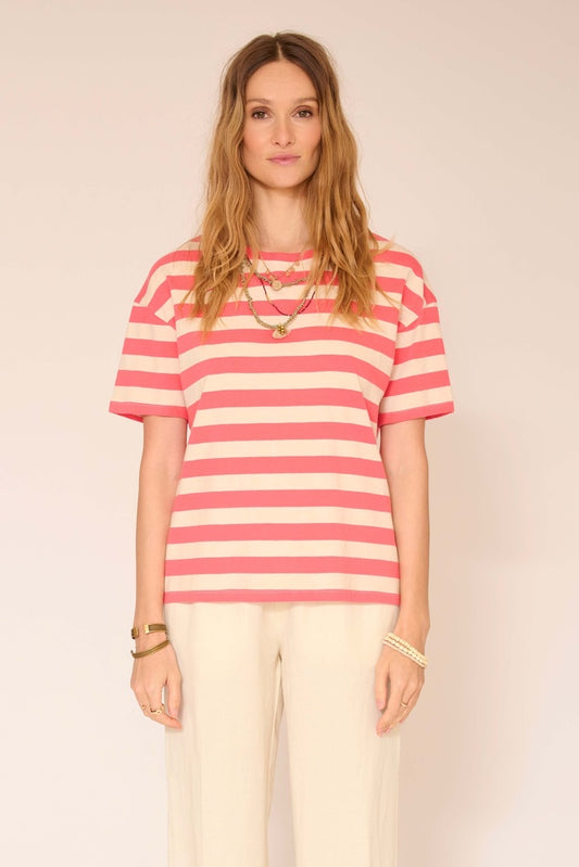 TURTLE Geranium Stripe Tee