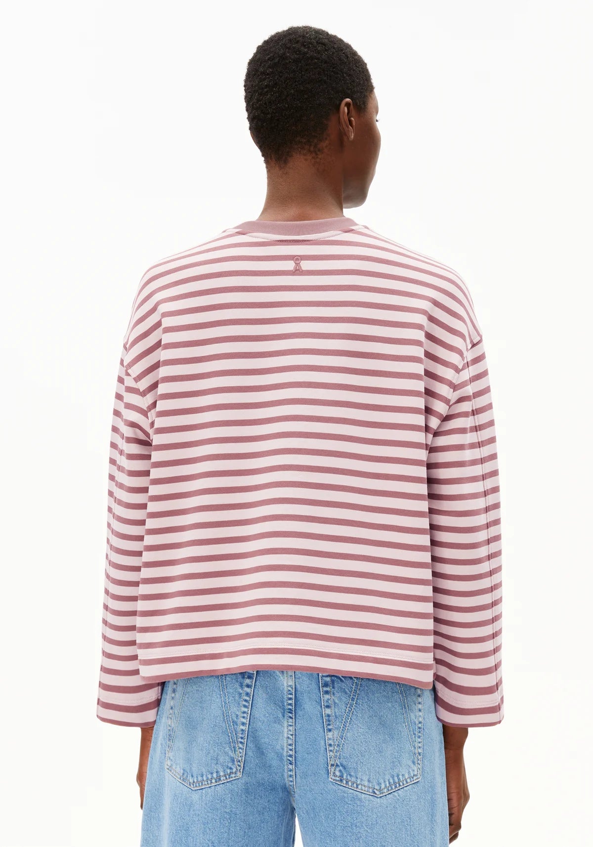 Frankaa Maarlen Stripe Sweater in Ice Grape/Dark Berry