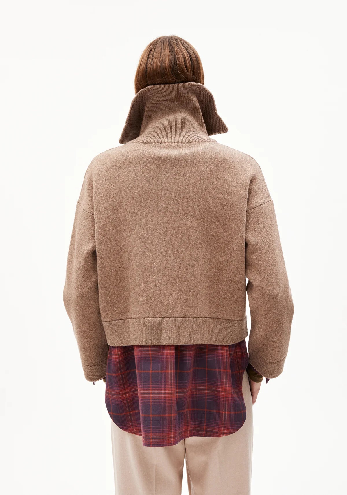 JOANIAAS CARDIGAN MADE OF ORGANIC WOOL MIX- Cinnamon Dust Melange