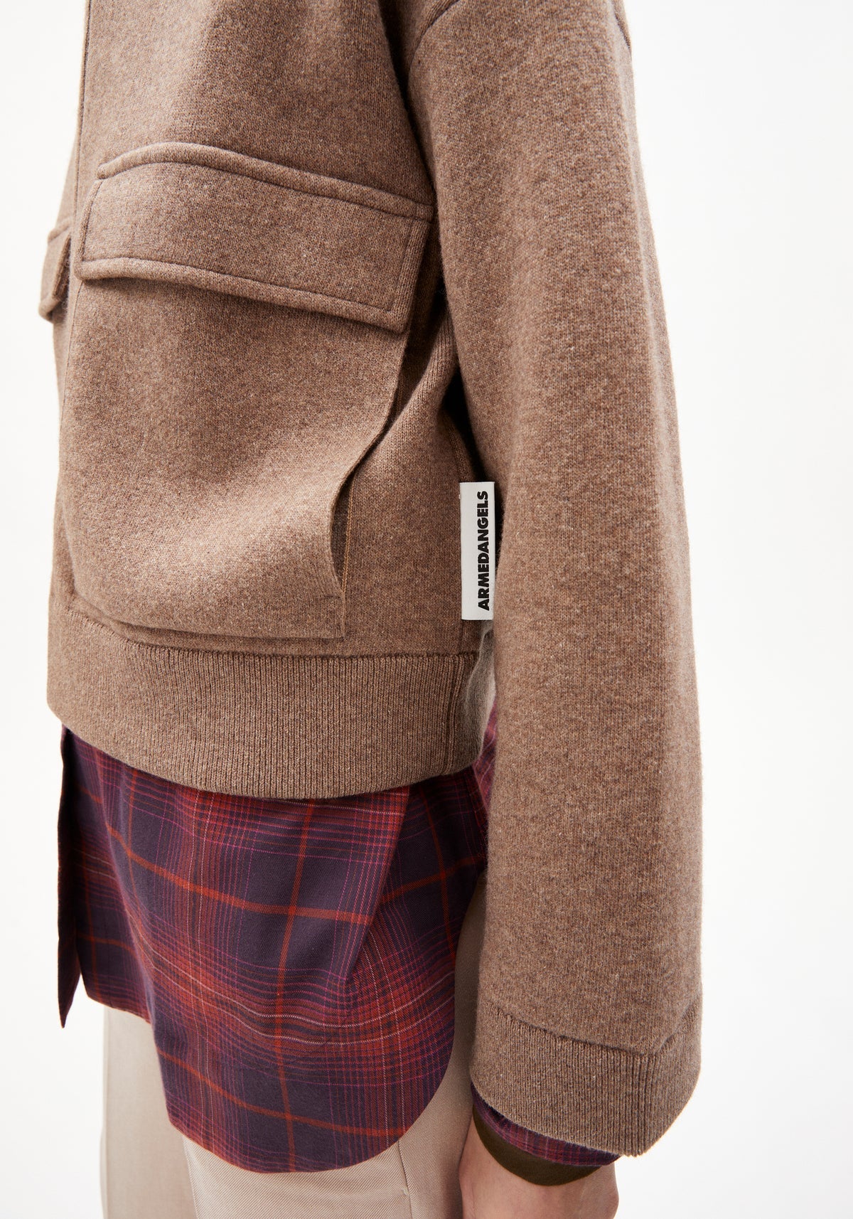 JOANIAAS CARDIGAN MADE OF ORGANIC WOOL MIX- Cinnamon Dust Melange