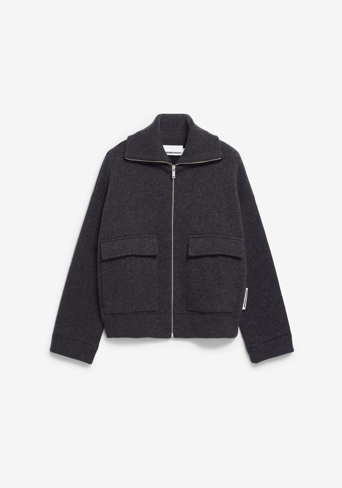 JOANIAAS CARDIGAN MADE OF ORGANIC WOOL MIX - Steel Melange