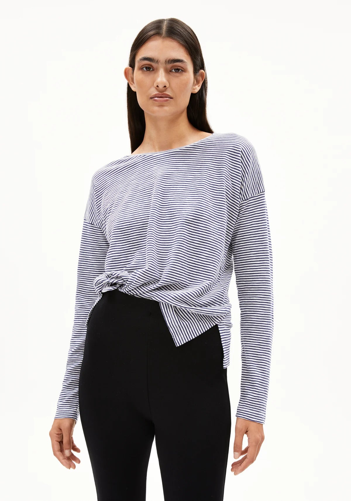 Xianaa Lovely Stripes Shirt in Oatmilk/Blue Noon