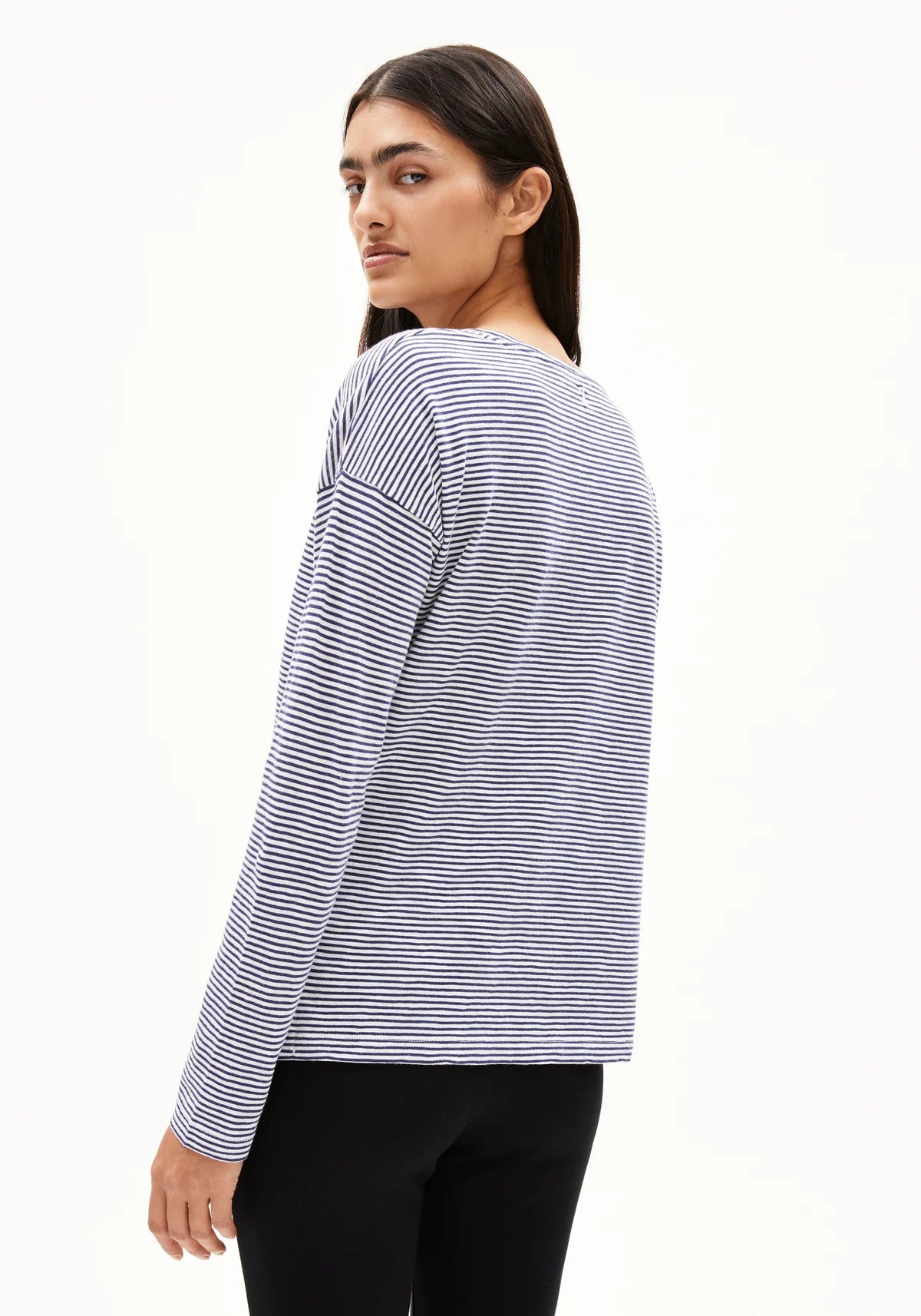 Xianaa Lovely Stripes Shirt in Oatmilk/Blue Noon
