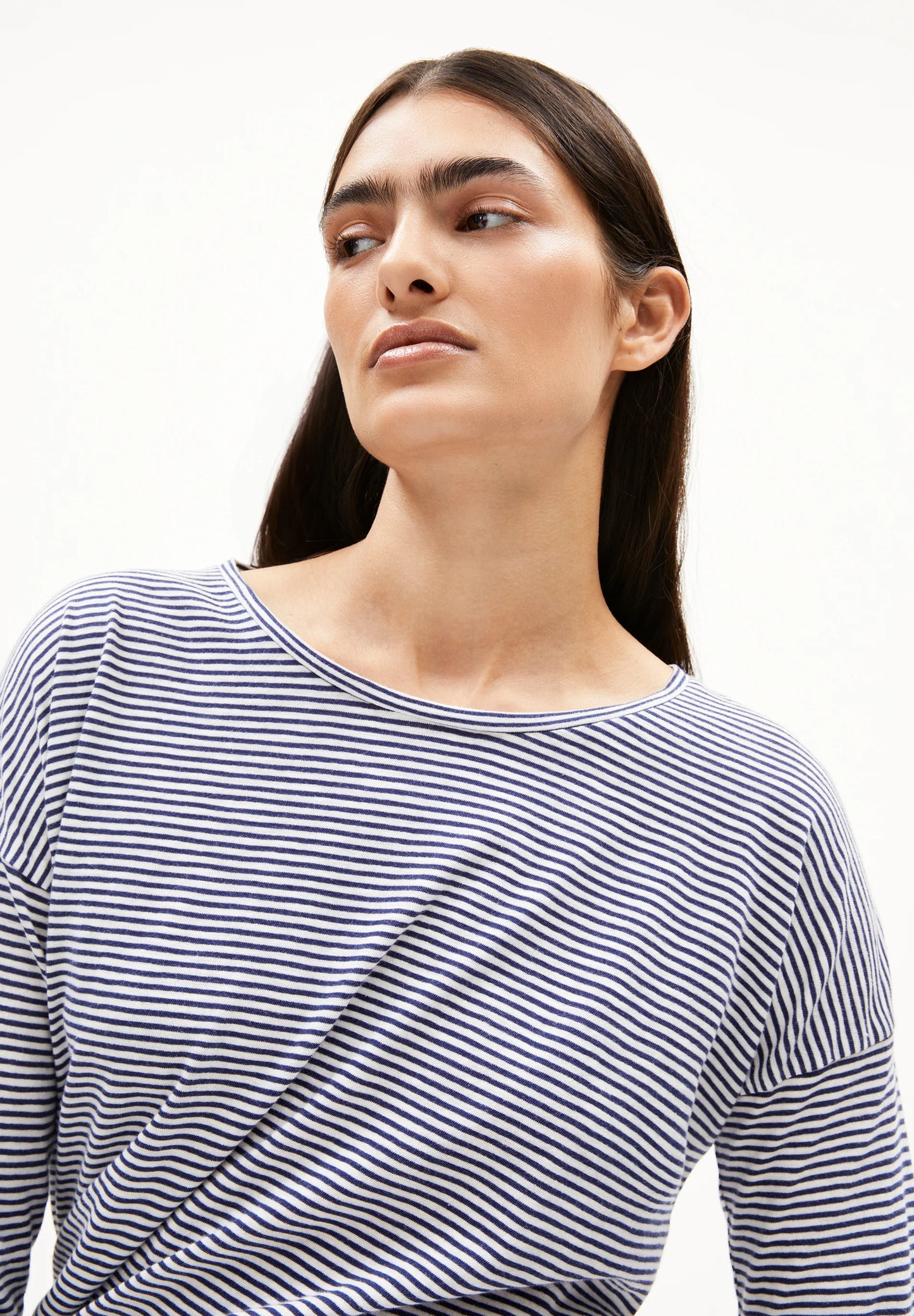 Xianaa Lovely Stripes Shirt in Oatmilk/Blue Noon