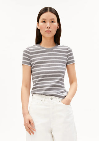 KARDAA STRIPES T-Shirt - Silver/White