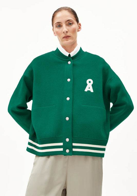 Iconic A Aalison Jackets in Emerald Green/ Oatmilk
