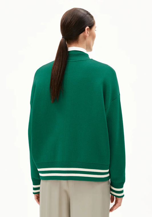 Iconic A Aalison Jackets in Emerald Green/ Oatmilk