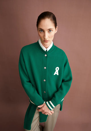 Iconic A Aalison Jackets in Emerald Green/ Oatmilk