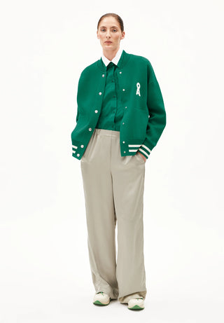 Iconic A Aalison Jackets in Emerald Green/ Oatmilk