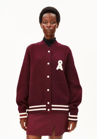 Iconic A Bomber Jacket in Velvet Red- Tinted Navy
