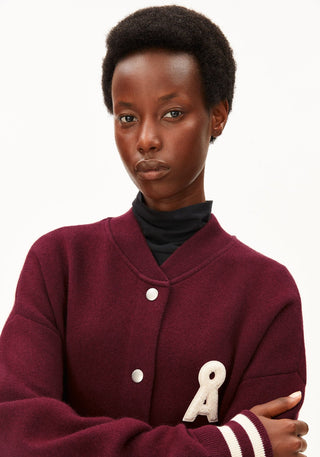 Iconic A Bomber Jacket in Velvet Red- Tinted Navy