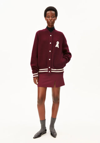 Iconic A Bomber Jacket in Velvet Red- Tinted Navy