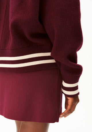 Iconic A Bomber Jacket in Velvet Red- Tinted Navy