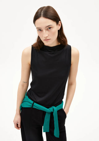 LAMINIAA TOP MADE OF TENCEL™ LYOCELL MIX- Black