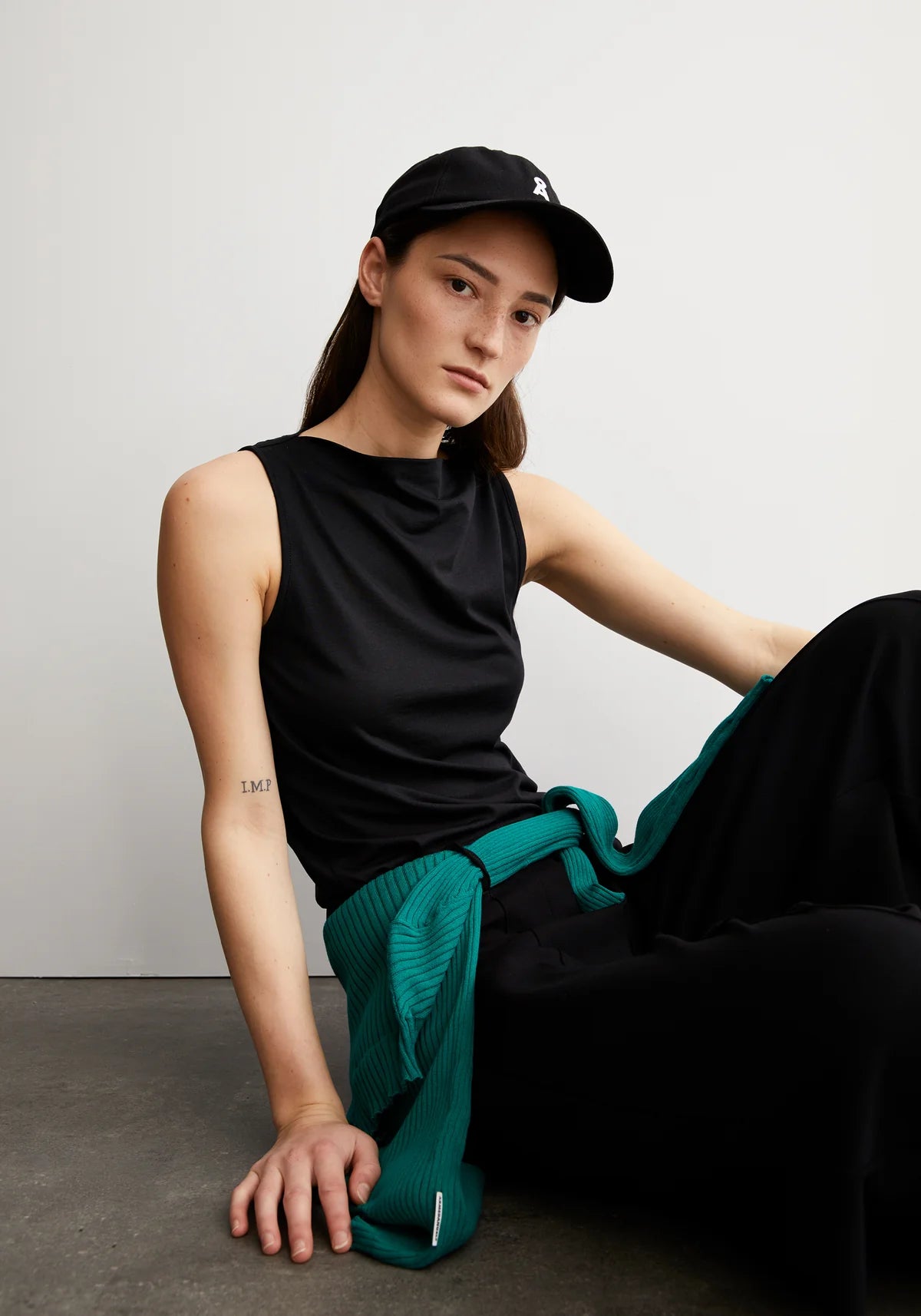 LAMINIAA TOP MADE OF TENCEL™ LYOCELL MIX- Black