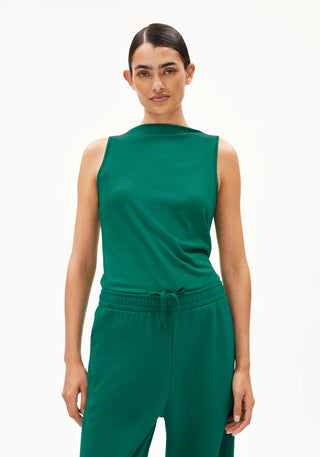 LAMINIAA TOP MADE OF TENCEL™ LYOCELL MIX- Emerald Green