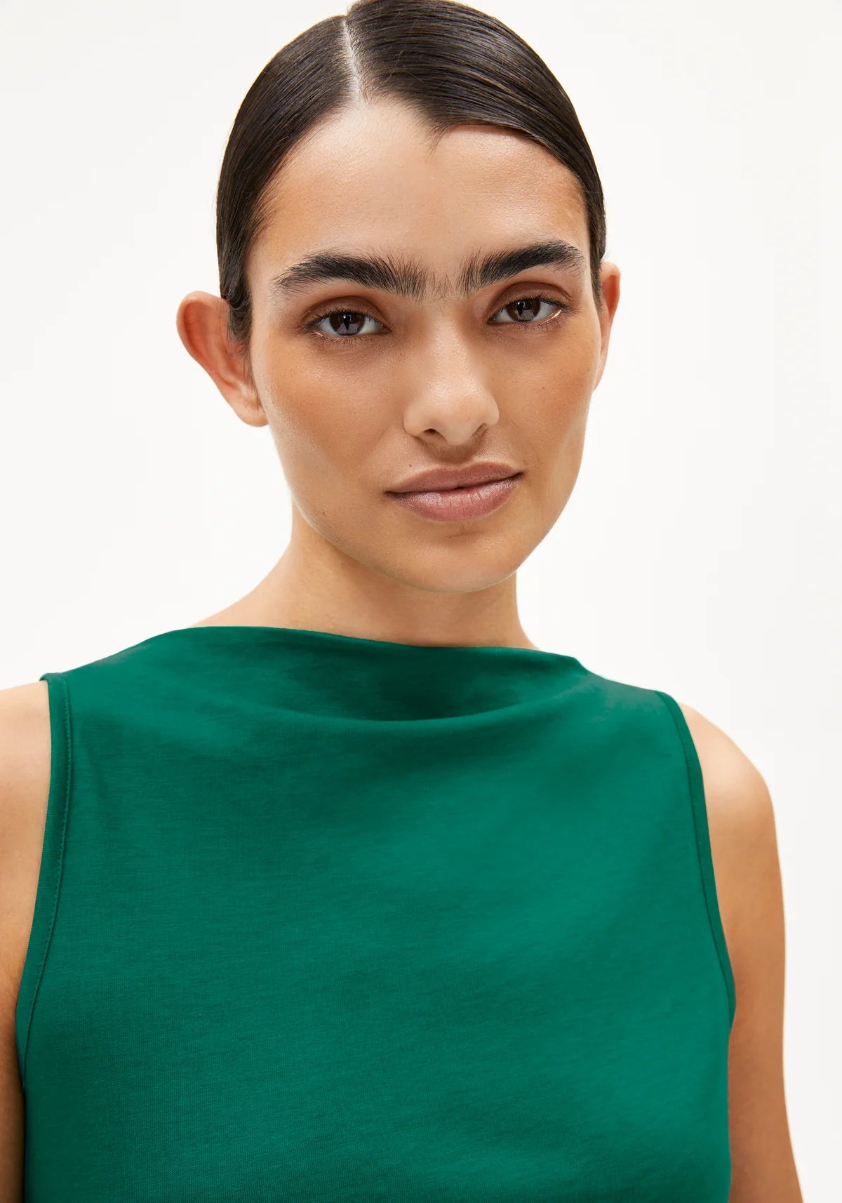 LAMINIAA TOP MADE OF TENCEL™ LYOCELL MIX- Emerald Green