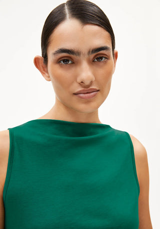 LAMINIAA TOP MADE OF TENCEL™ LYOCELL MIX- Emerald Green