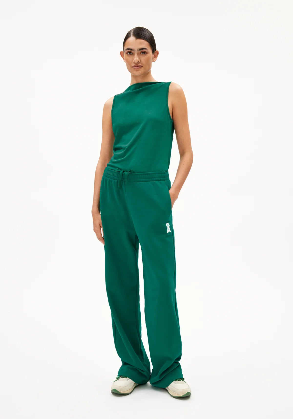 LAMINIAA TOP MADE OF TENCEL™ LYOCELL MIX- Emerald Green