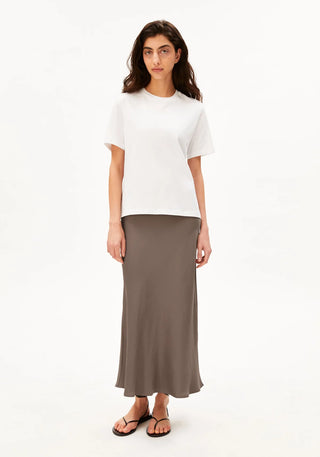 Lenovaa Satin Slip-Skirt - Walnut Cream