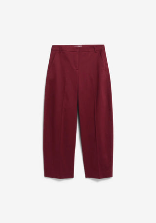 Barrel Leg Twill Pant in Velvet Red