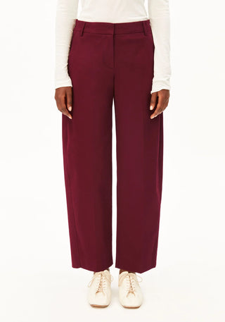 Barrel Leg Twill Pant in Velvet Red