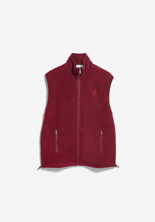 Cotton Fleece Vest - Velvet Red