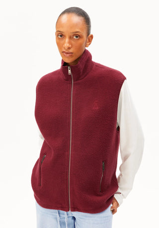 Cotton Fleece Vest - Velvet Red
