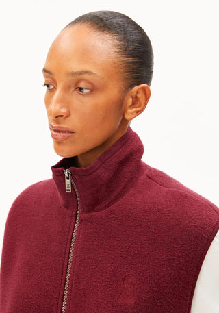 Cotton Fleece Vest - Velvet Red