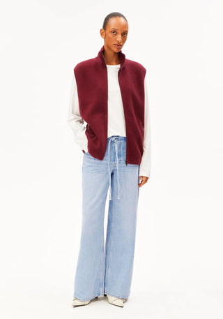 Cotton Fleece Vest - Velvet Red