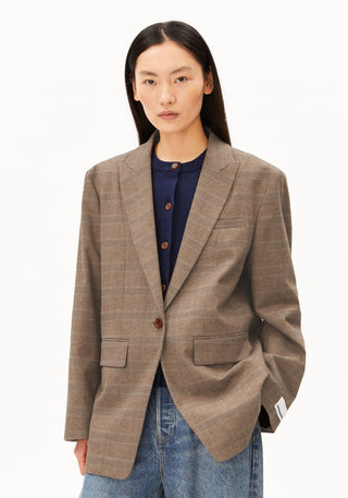 Check Oversized Blazer