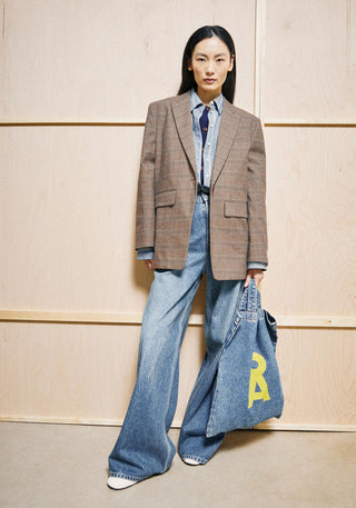 Check Oversized Blazer