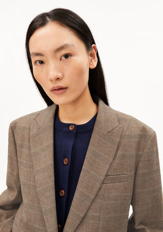 Check Oversized Blazer
