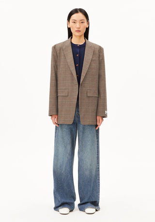 Check Oversized Blazer