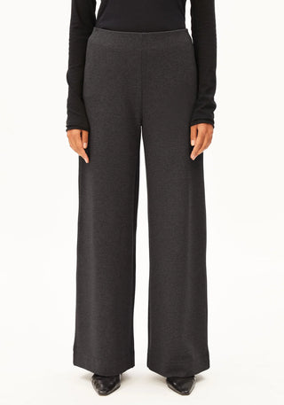 Basic Jersey Wide Leg Pant - Steel Melange