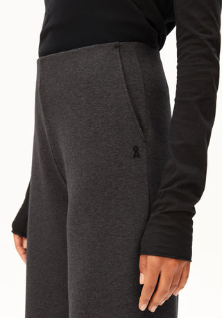 Basic Jersey Wide Leg Pant - Steel Melange