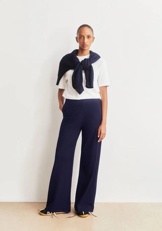 Basic Jersey Wide Leg Pant - Tinted Navy