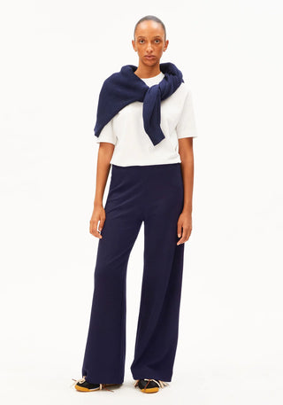 Basic Jersey Wide Leg Pant - Tinted Navy