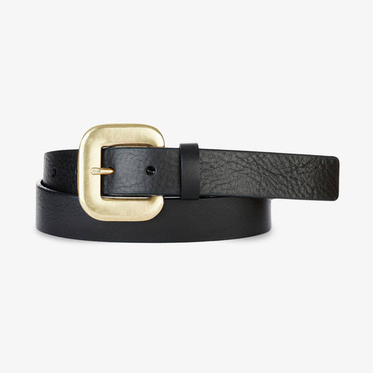 Idha Belt Black Bridle - Gold Hardware