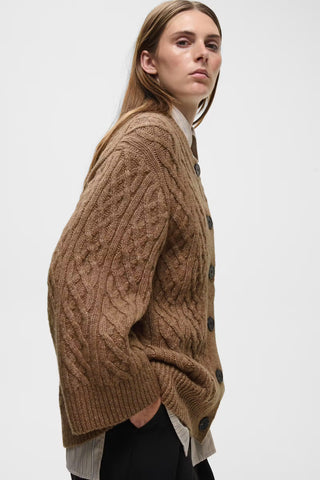 TaieIW Cardigan in Tobacco Brown