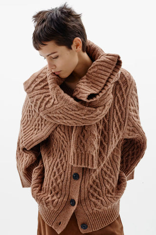 TaieIW Cardigan in Tobacco Brown
