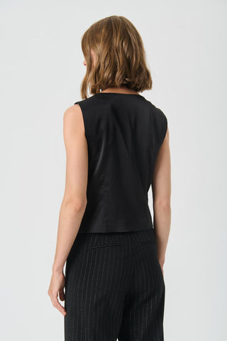 ValentinePW Waistcoat in Black Metallic Stripe
