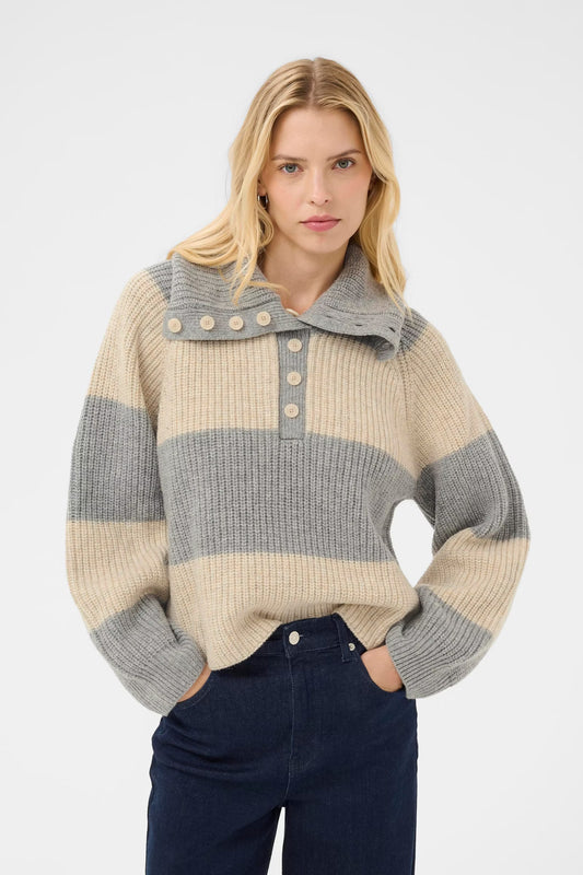 SimraPW Pullover in French Oak/Grey Melange